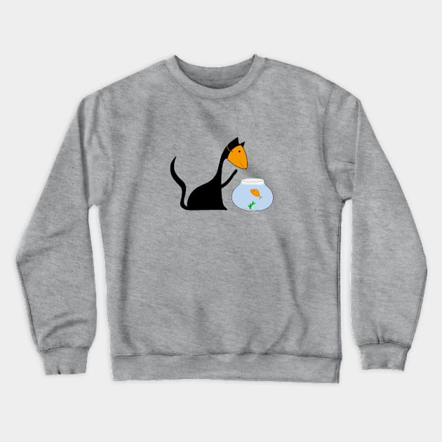 Clever catfish Crewneck Sweatshirt by shackledlettuce